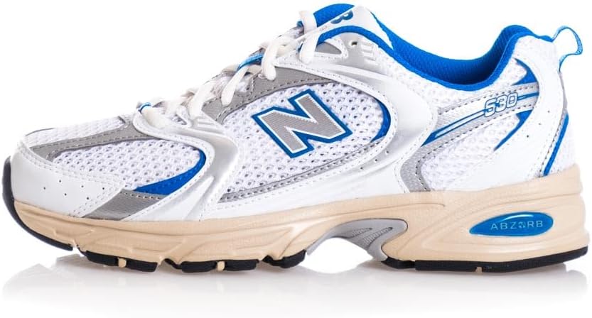 New Balance 530 Blue Oasis Mens Lifestyle Shoes (White/Blue), 6